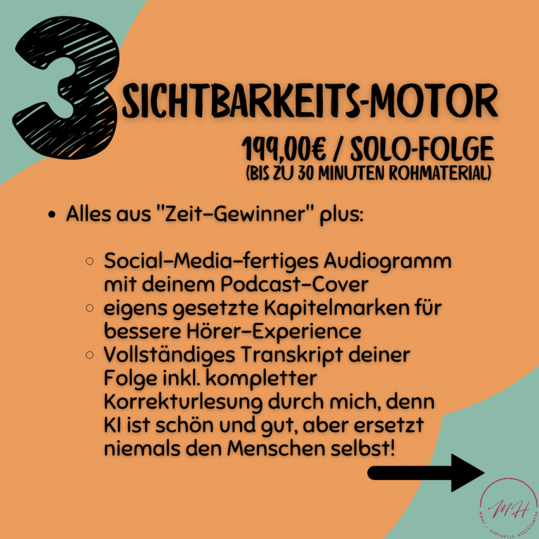 Sichtbarkeits-Motor - 199,00€ / Solo-Folge - (bis zu 30 Minuten Rohmaterial)